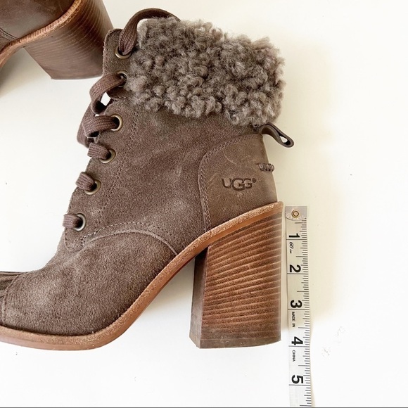 UGG Jaxon Suede Shearling Heeled Boots - Picture 9 of 14